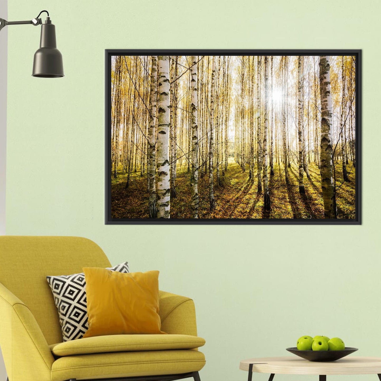 Birch Forest Canvas Wall Art - Printed Birch Trees Canvas, Birch Trees Wall Hanging, Personalized