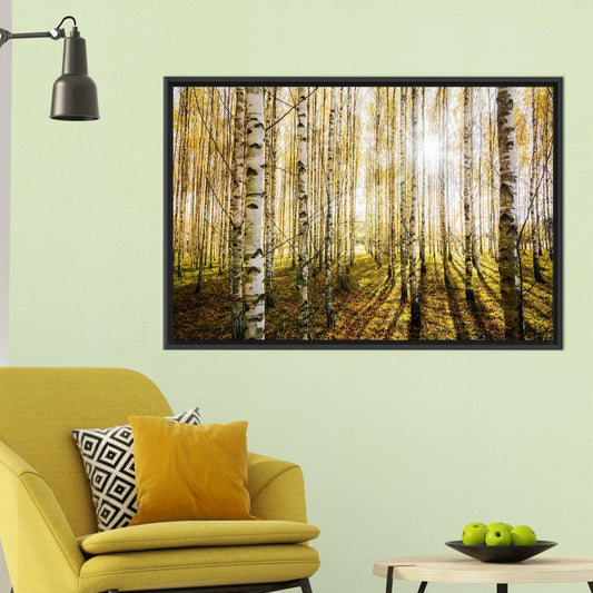 Birch Forest Canvas Wall Art - Printed Birch Trees Canvas, Birch Trees Wall Hanging, Personalized