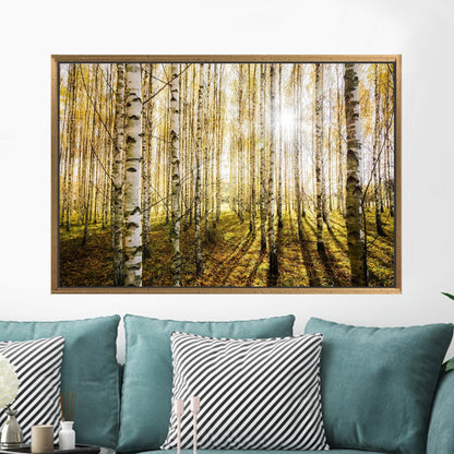 Birch Forest Canvas Wall Art - Printed Birch Trees Canvas, Birch Trees Wall Hanging, Personalized