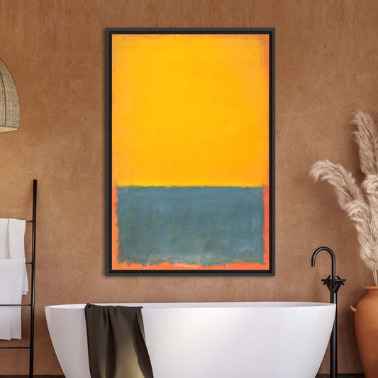 Yellow and Gray Printed Canvas Art, Abstract Wall Decor, Mark Rothko Style Canvas Print