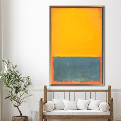 Yellow and Gray Printed Canvas Art, Abstract Wall Decor, Mark Rothko Style Canvas Print