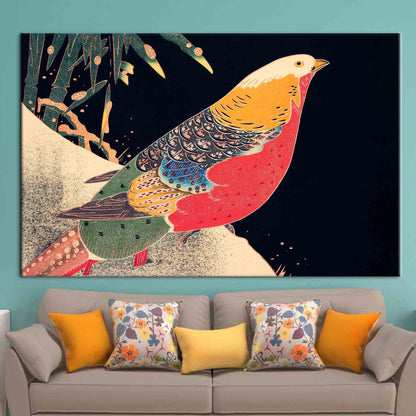 Japanese Bird Design Canvas Print