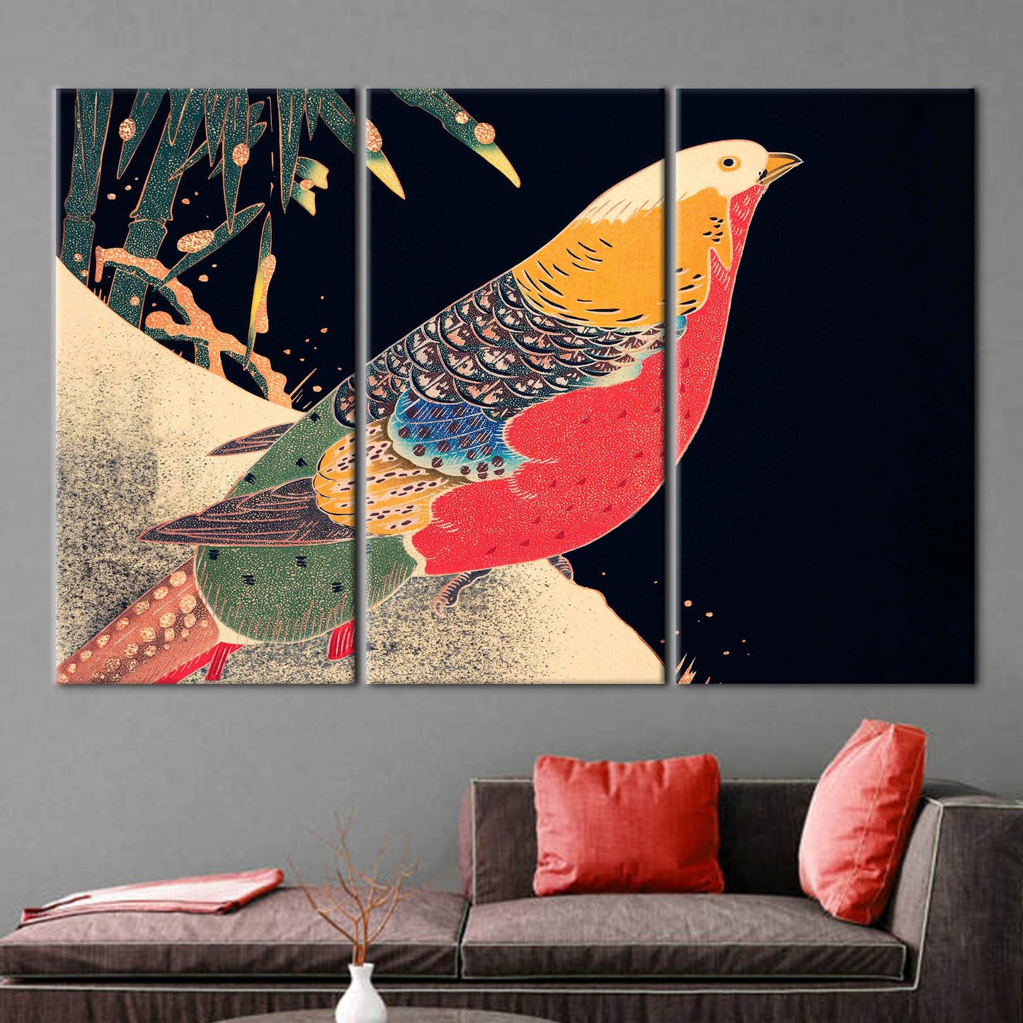 Japanese Bird Design Canvas Print
