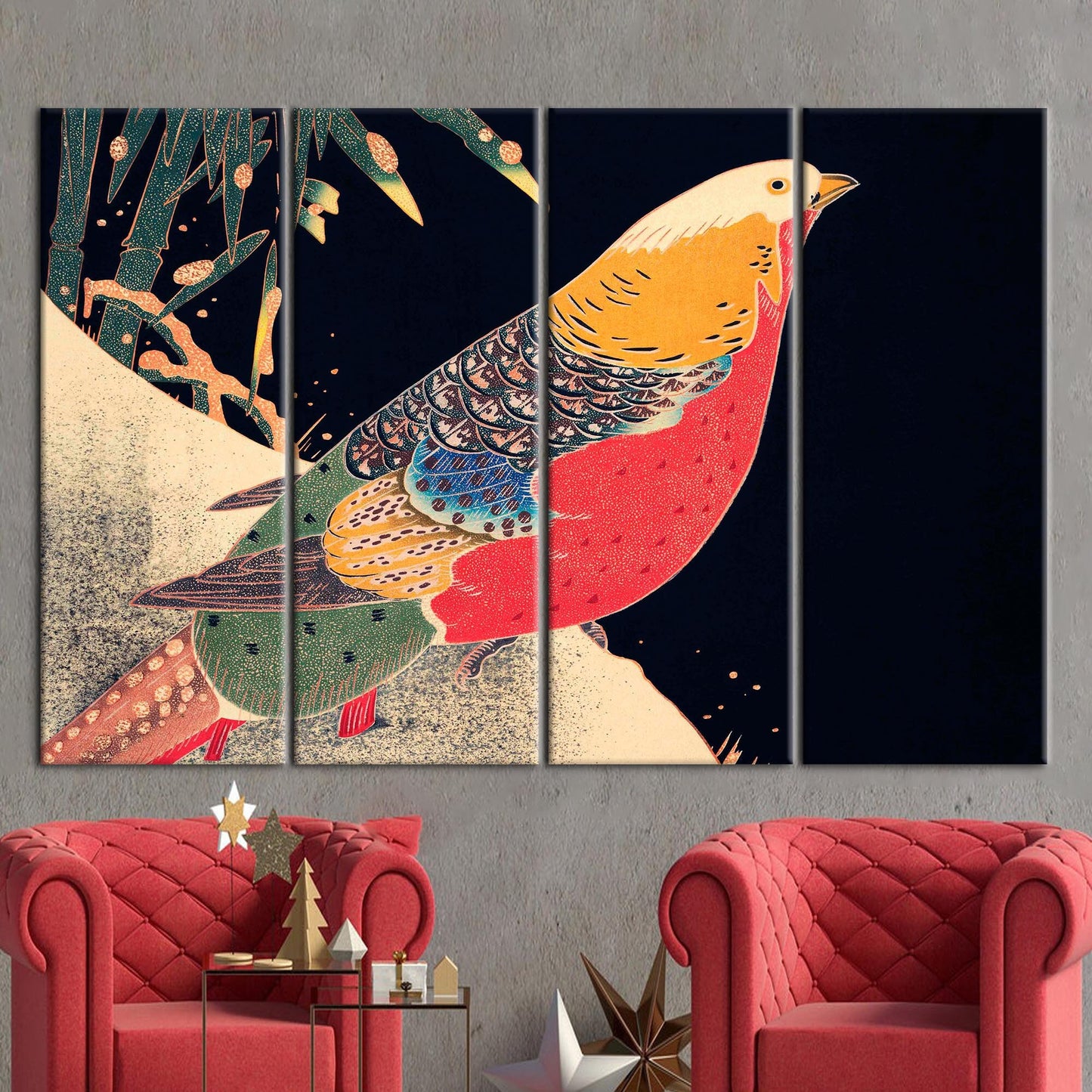 Japanese Bird Design Canvas Print