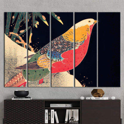 Japanese Bird Design Canvas Print