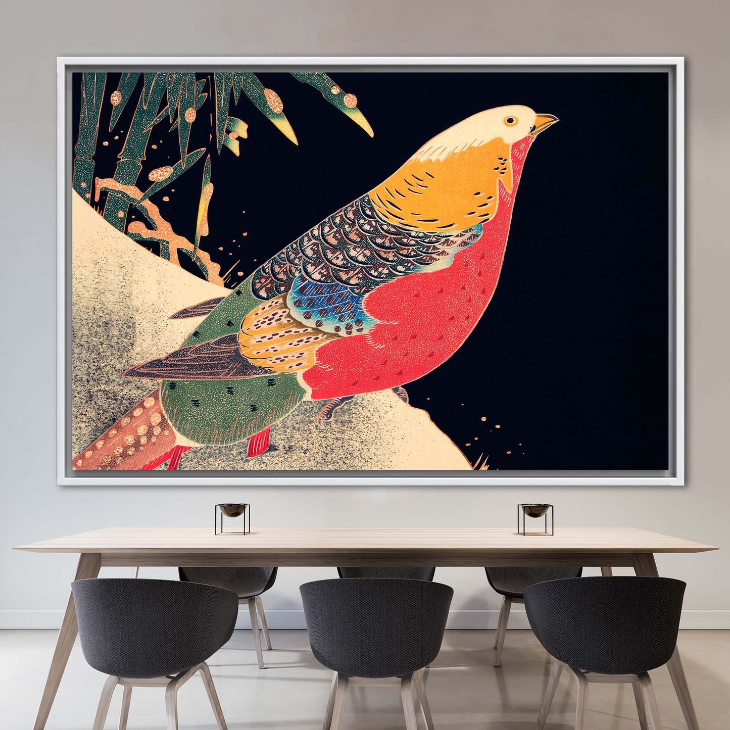 Japanese Bird Design Canvas Print