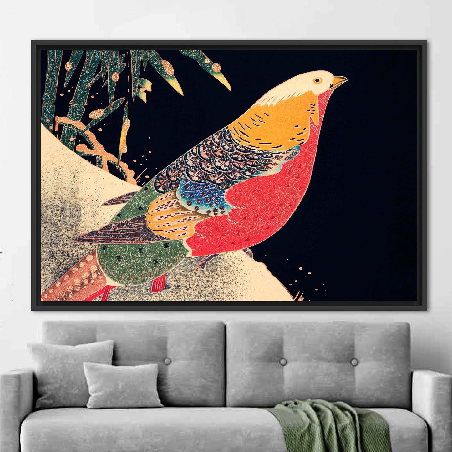 Japanese Bird Design Canvas Print