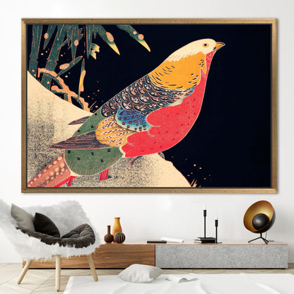 Japanese Bird Design Canvas Print