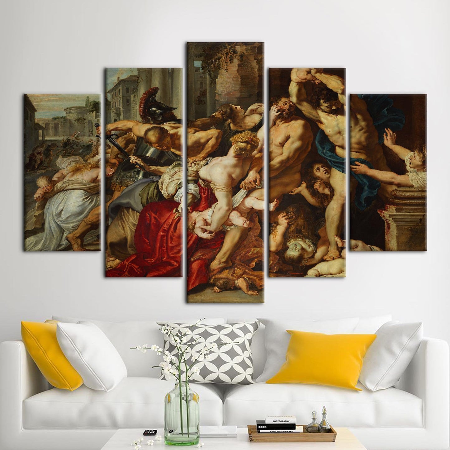 Vintage Massacre of the Innocents Baroque Art Oil Painting Canvas Print, Classic Reproduction