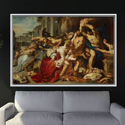 Vintage Massacre of the Innocents Baroque Art Oil Painting Canvas Print, Classic Reproduction