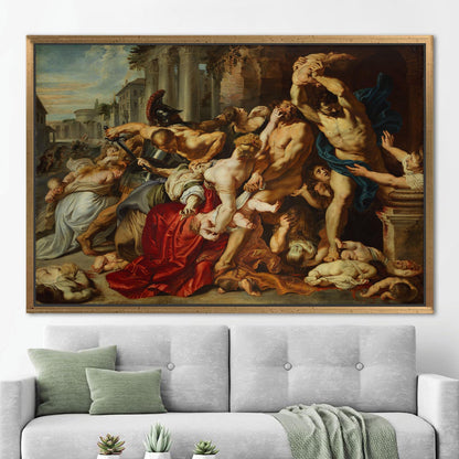 Vintage Massacre of the Innocents Baroque Art Oil Painting Canvas Print, Classic Reproduction