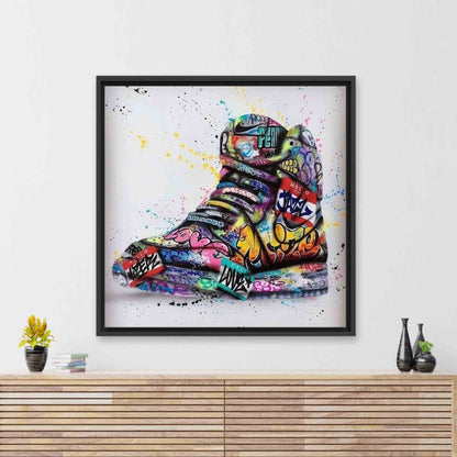 Modern Sneakers Graffiti Art Canvas Print - Personalized Gift Box, Colorful Shoes Art