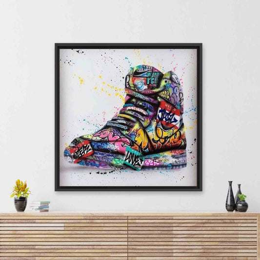 Modern Sneakers Graffiti Art Canvas Print - Personalized Gift Box, Colorful Shoes Art