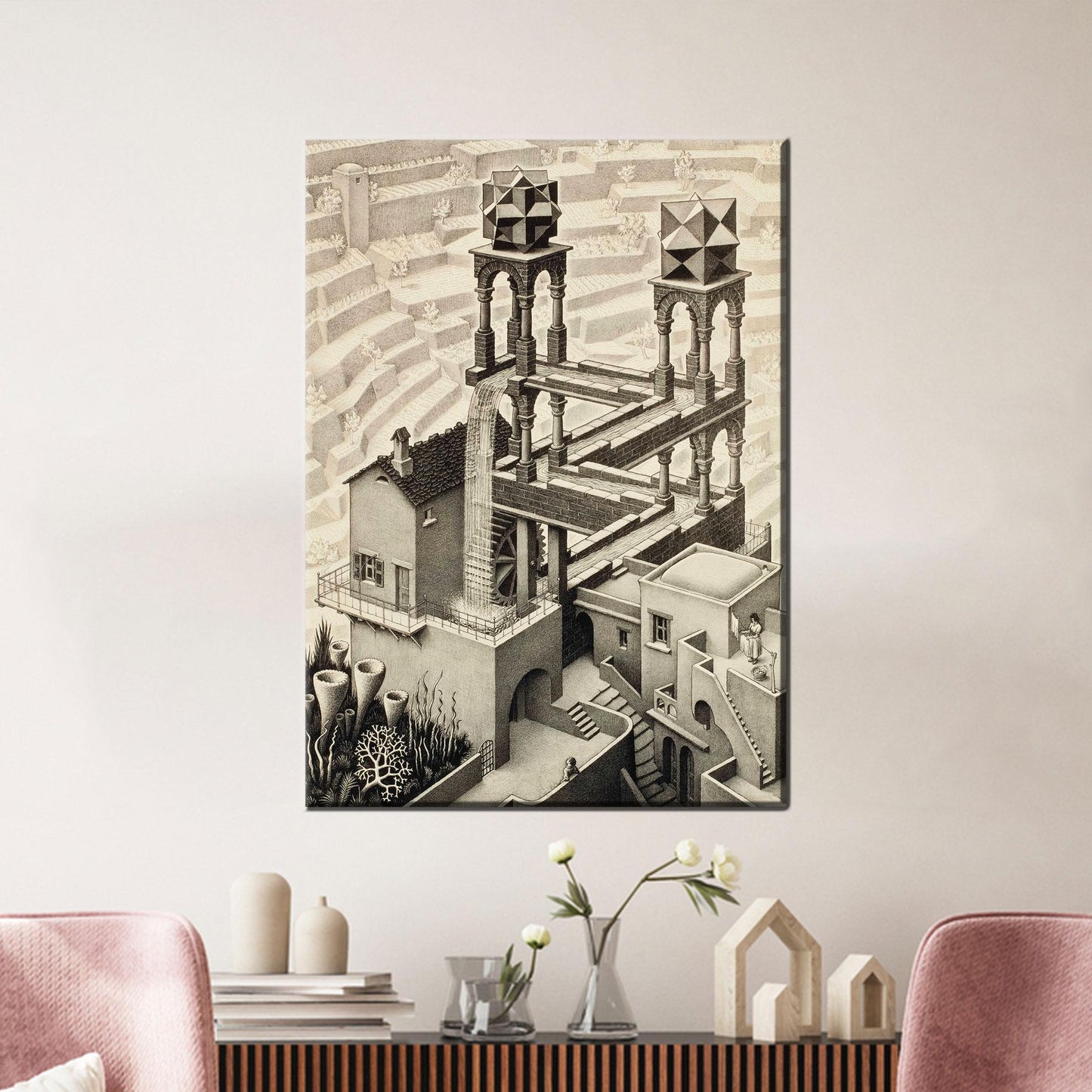 M C Escher Impossible Structure Canvas Print