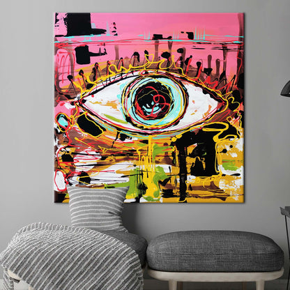 Graffiti Abstract Colorful Eye Street Canvas Print