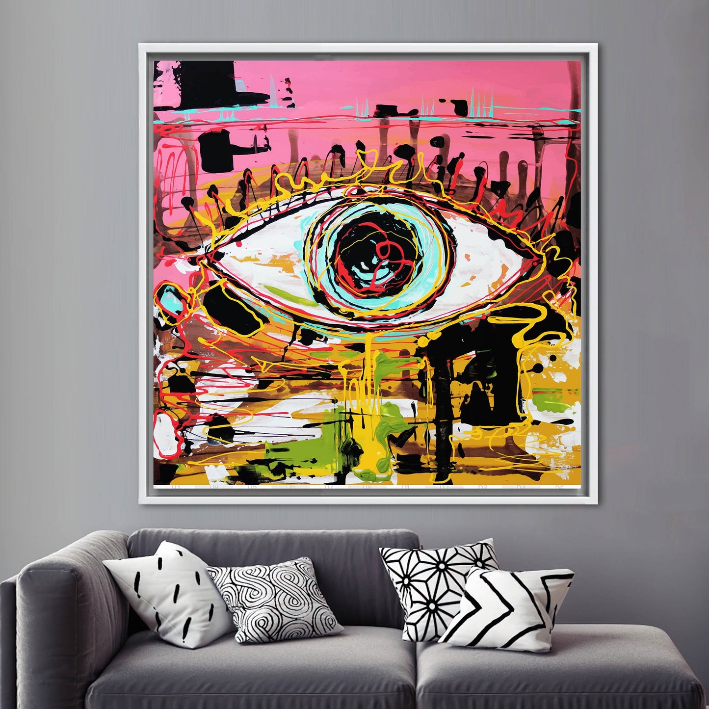 Graffiti Abstract Colorful Eye Street Canvas Print