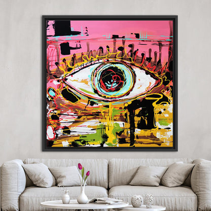 Graffiti Abstract Colorful Eye Street Canvas Print