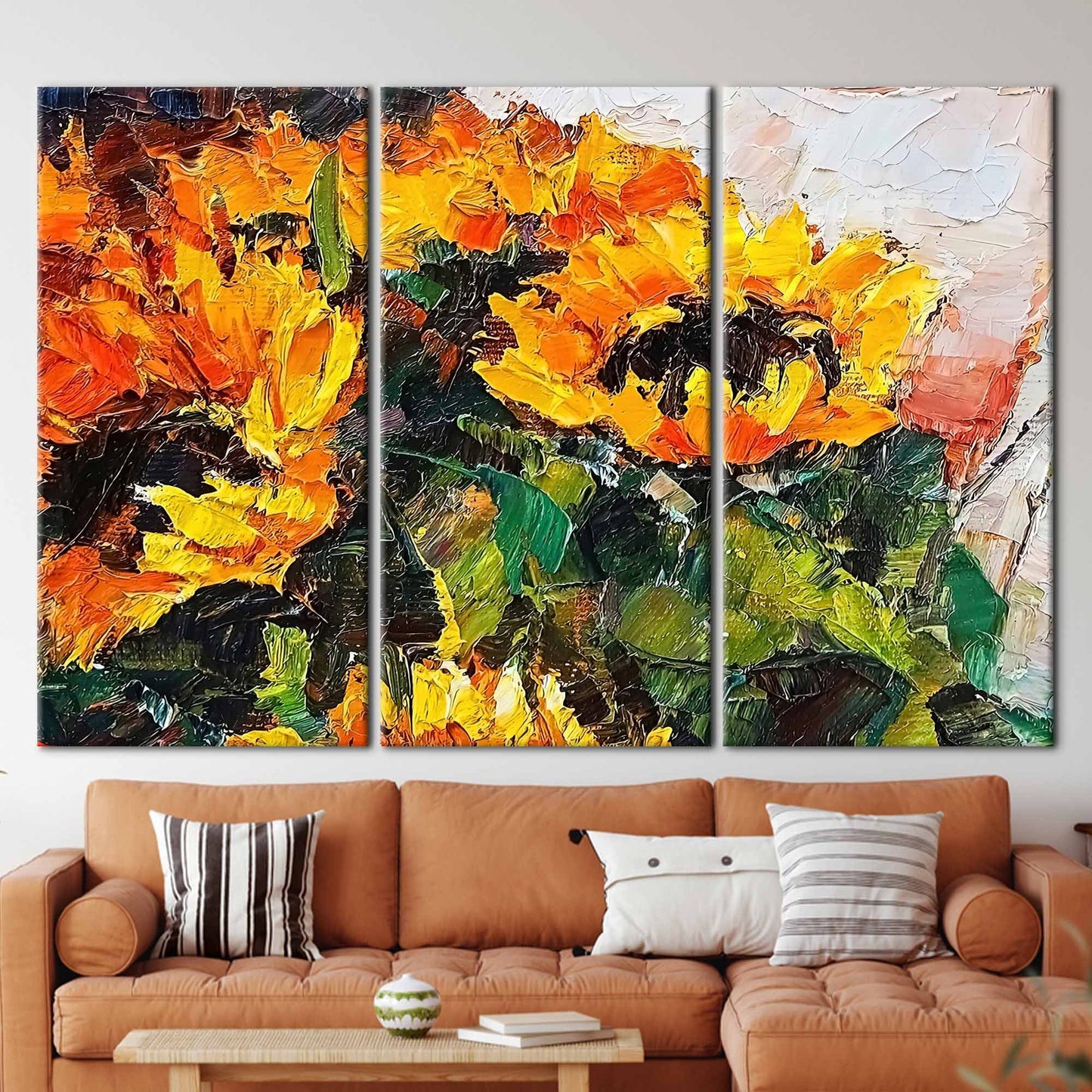 Bouquet Sunflower Painting Flower Abstract Canvas Print
