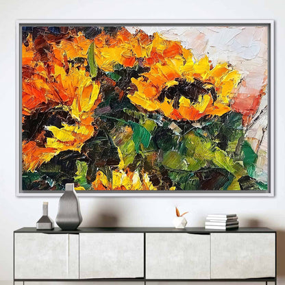 Bouquet Sunflower Painting Flower Abstract Canvas Print