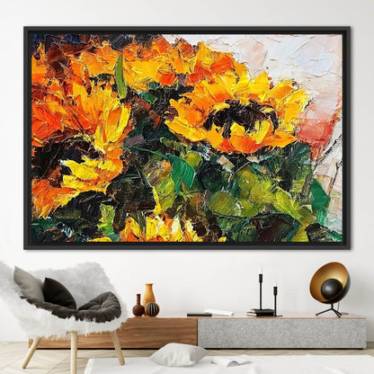 Bouquet Sunflower Painting Flower Abstract Canvas Print
