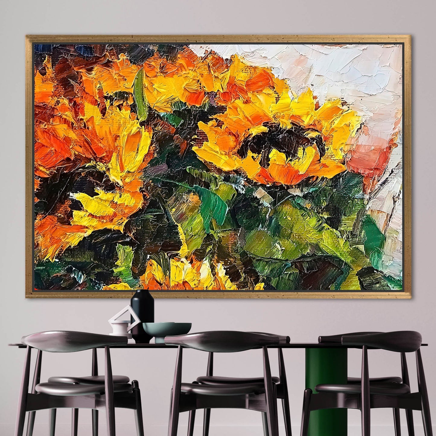 Bouquet Sunflower Painting Flower Abstract Canvas Print