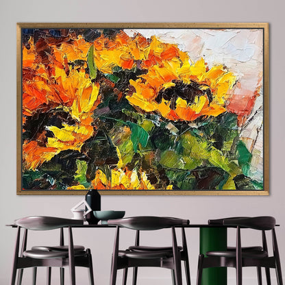 Bouquet Sunflower Painting Flower Abstract Canvas Print