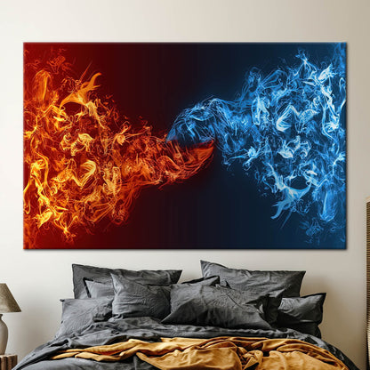 Red Vs Blue Abstract Ice Canvas Print