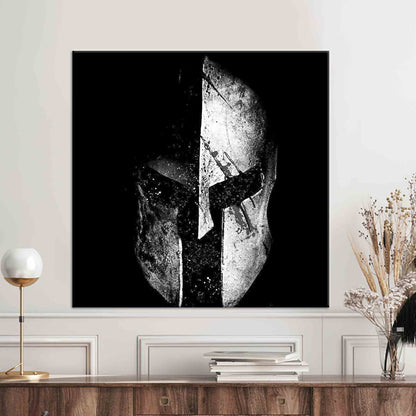Spartan Helmet Molon Labe Canvas Print