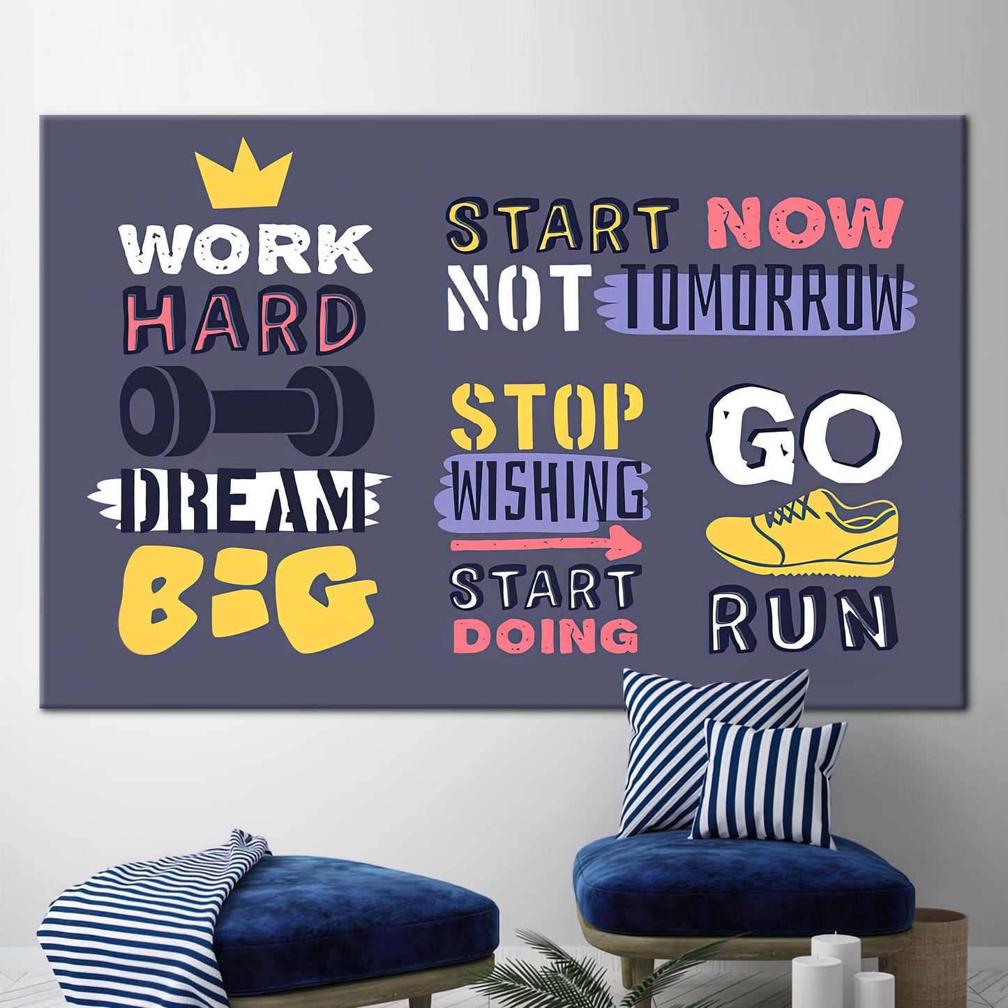 Inspirational Work Hard Quote Success Canvas Print