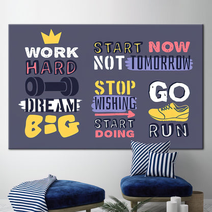 Inspirational Work Hard Quote Success Canvas Print