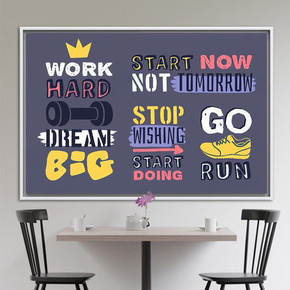 Inspirational Work Hard Quote Success Canvas Print