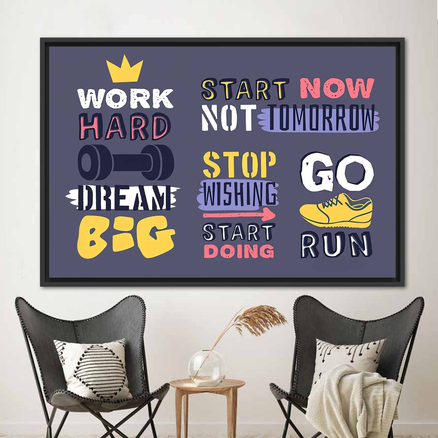 Inspirational Work Hard Quote Success Canvas Print