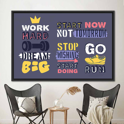Inspirational Work Hard Quote Success Canvas Print