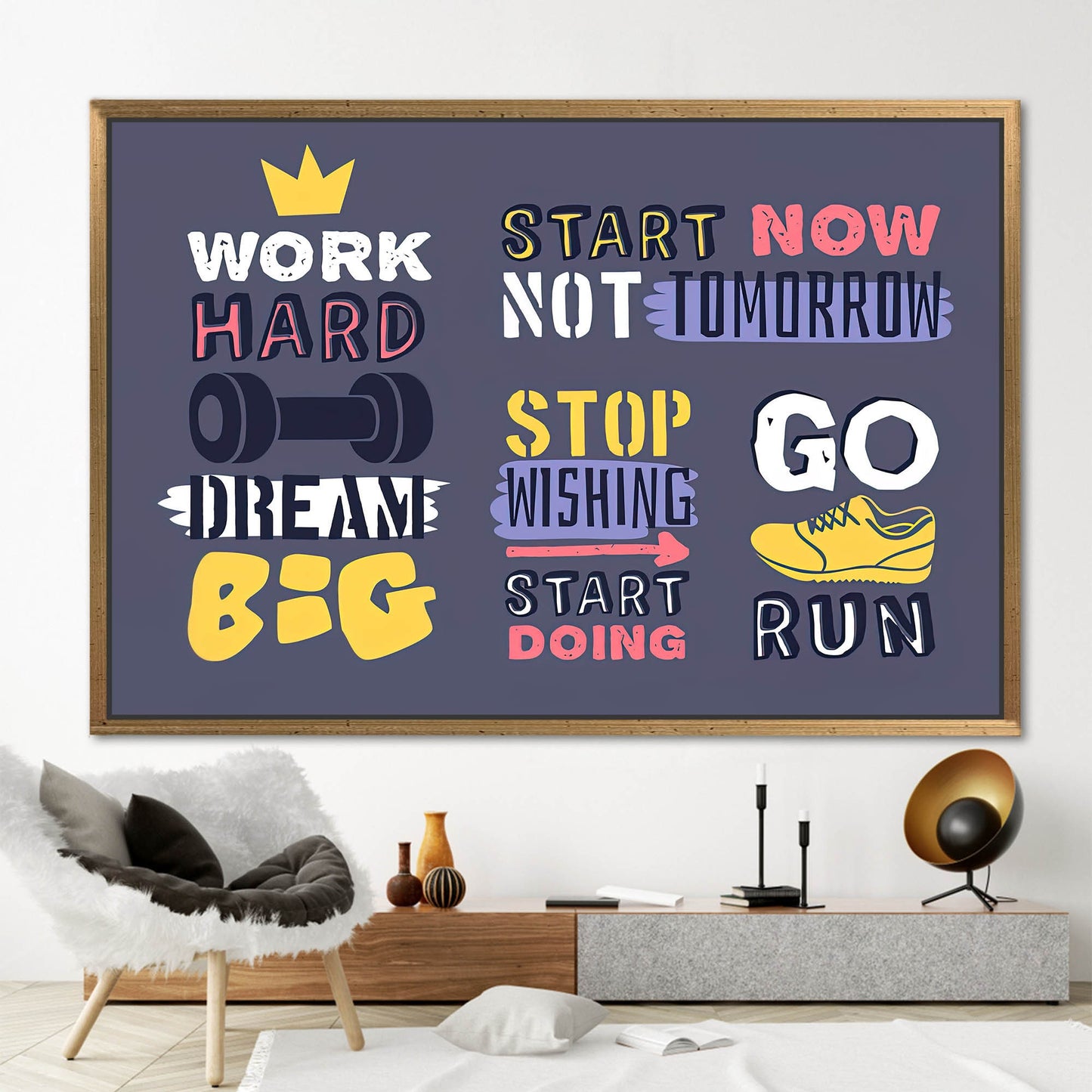 Inspirational Work Hard Quote Success Canvas Print