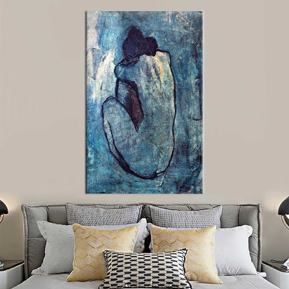 Blue Picasso Erotic Nude Woman Canvas Print