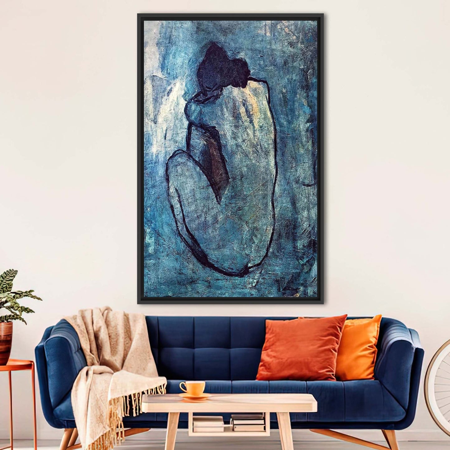 Blue Picasso Erotic Nude Woman Canvas Print