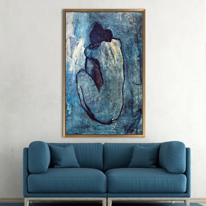Blue Picasso Erotic Nude Woman Canvas Print