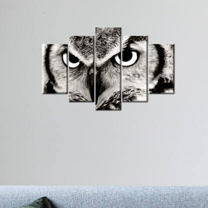 Black and White 3D Owl Lover Wall Art Canvas Print, Personalized Animal Gift for Mom or Dad