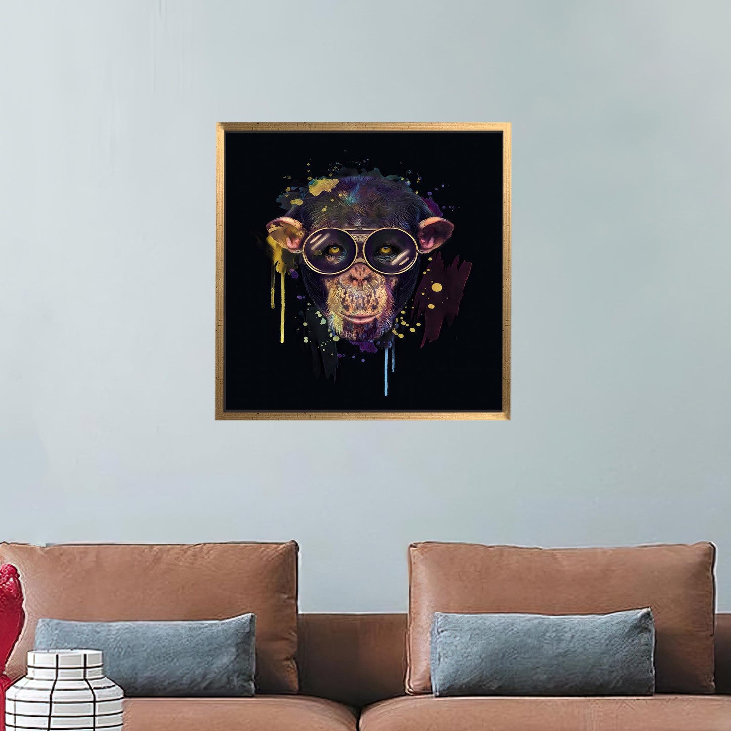 Black Wise Monkey Halloween Canvas Print