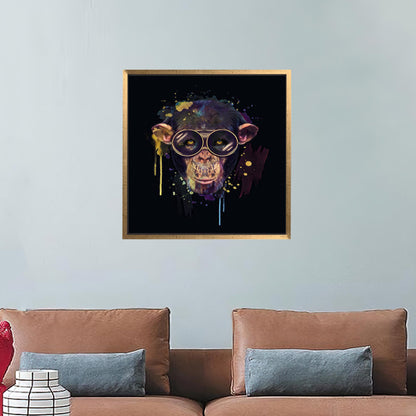 Black Wise Monkey Halloween Canvas Print