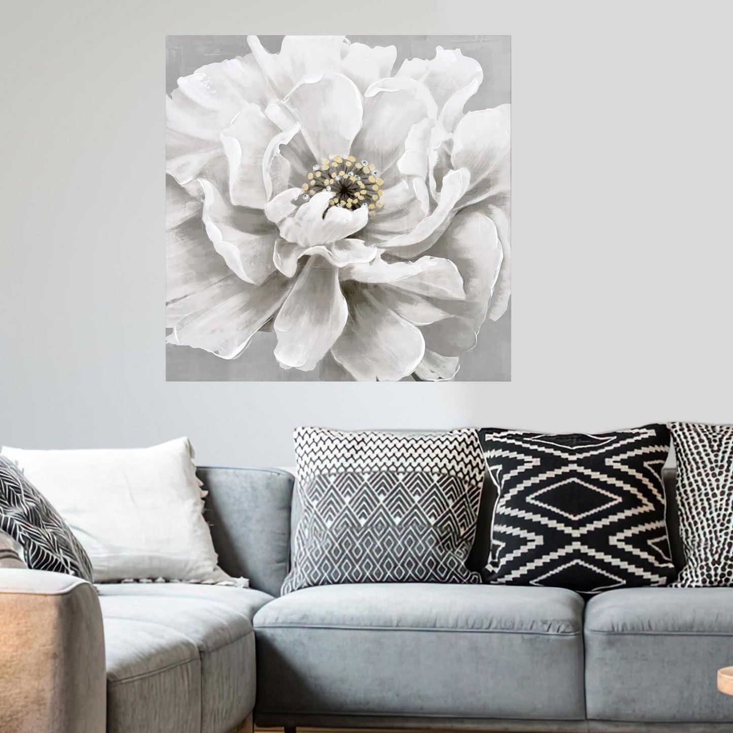 White Botanical Baby Girl Canvas Print