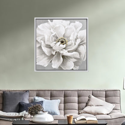 White Botanical Baby Girl Canvas Print