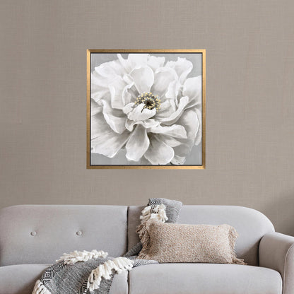 White Botanical Baby Girl Canvas Print