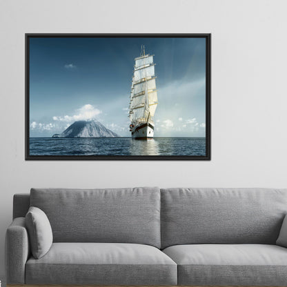 Elegant Sea Canvas Art: Personalized Sailing Yacht Canvas Poster for Couples, Cruises Art, and