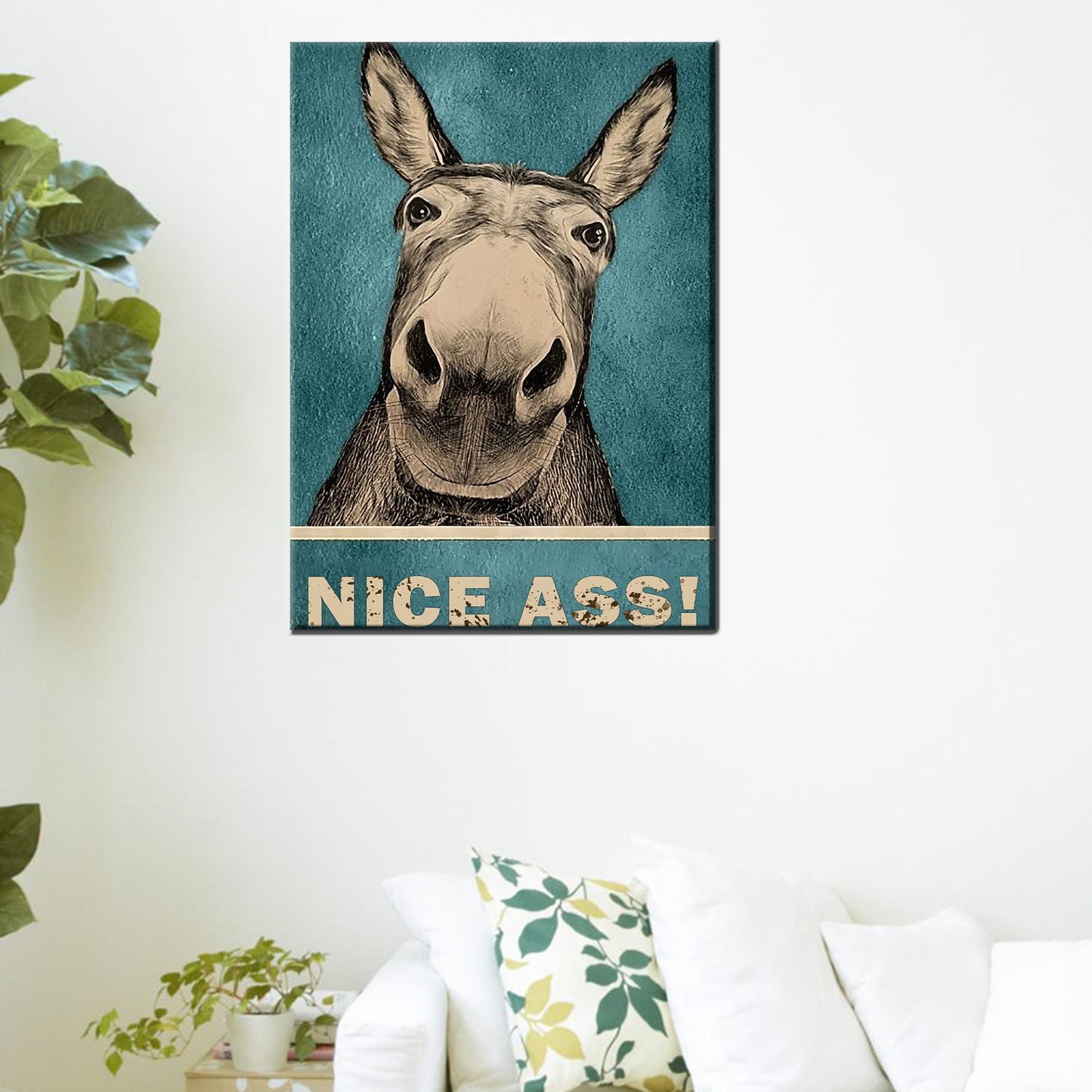 Funny Donkey Bathroom Canvas Print