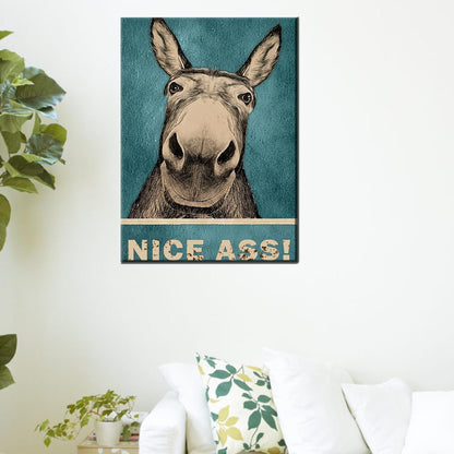 Funny Donkey Bathroom Canvas Print