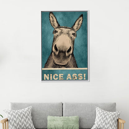 Funny Donkey Bathroom Canvas Print