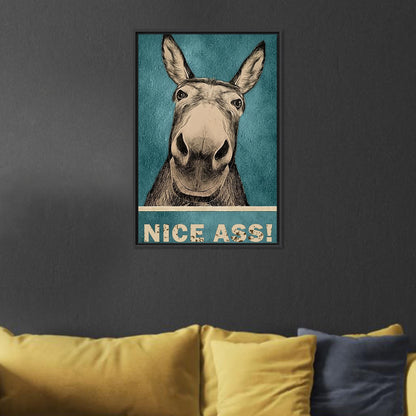 Funny Donkey Bathroom Canvas Print