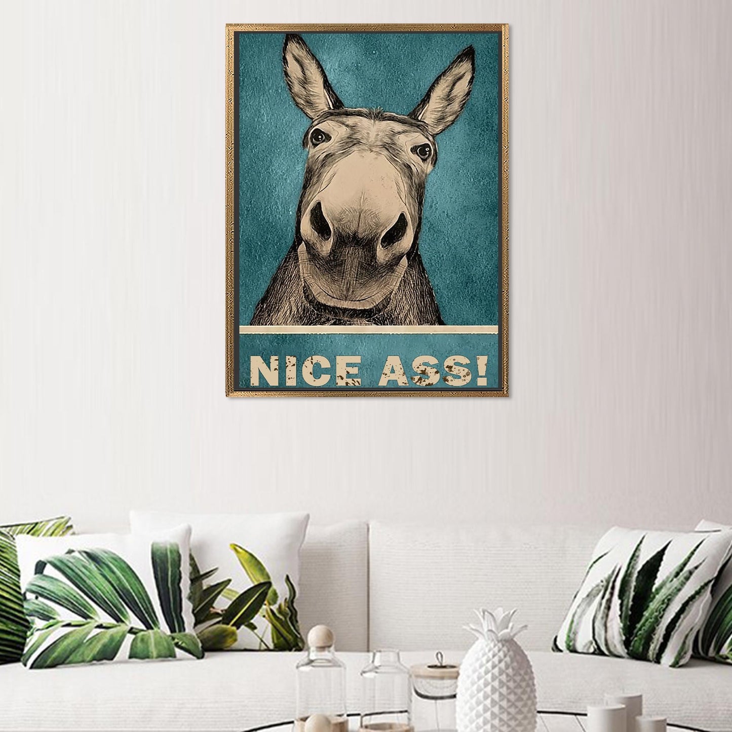 Funny Donkey Bathroom Canvas Print