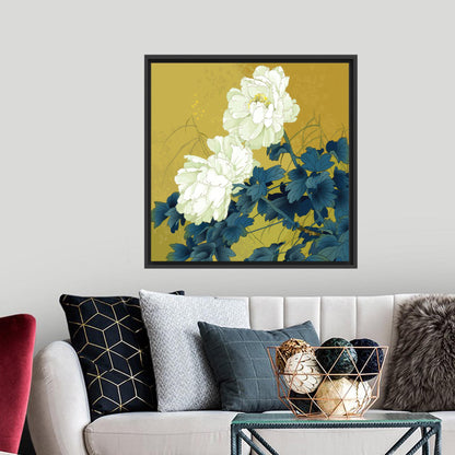Japanese Flowers Floating Abstract Canvas Print